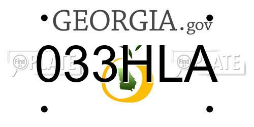 033HLA Georgia License Plate
