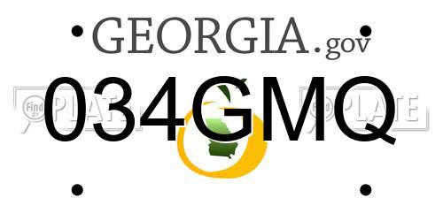 034GMQ Georgia License Plate