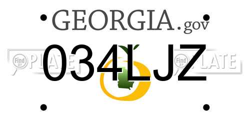 034LJZ Georgia License Plate