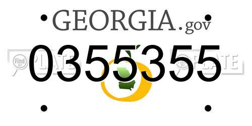 0355355 Georgia License Plate