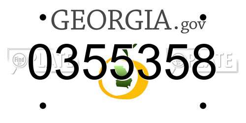 0355358 Georgia License Plate