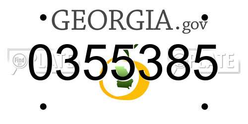 0355385 Georgia License Plate