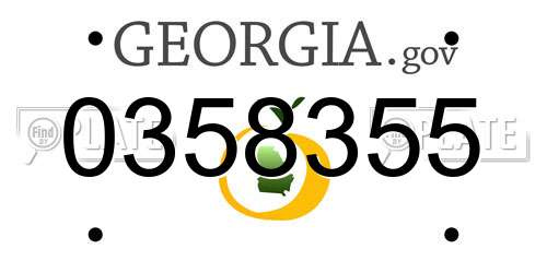 0358355 Georgia License Plate