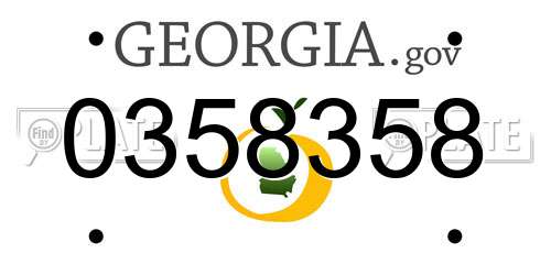 0358358 Georgia License Plate