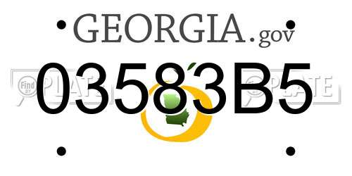 03583B5 Georgia License Plate