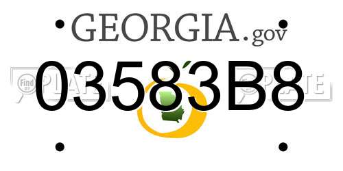 03583B8 Georgia License Plate