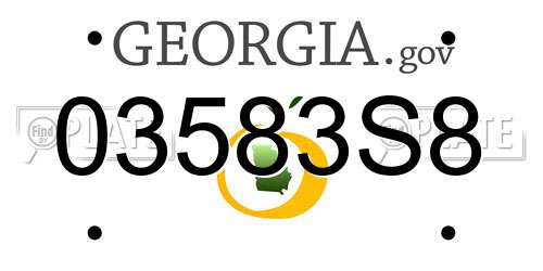 03583S8 Georgia License Plate