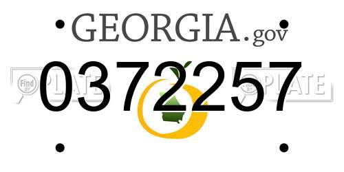 0372257 Georgia License Plate