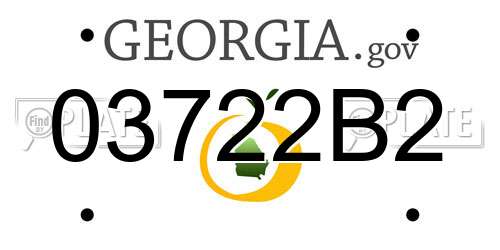 03722B2 Georgia License Plate