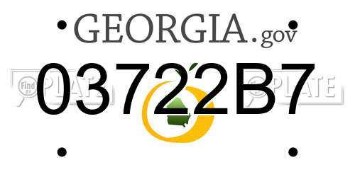 03722B7 Georgia License Plate