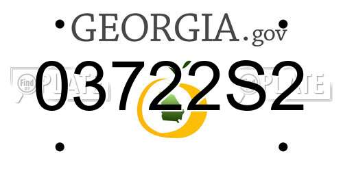 03722S2 Georgia License Plate