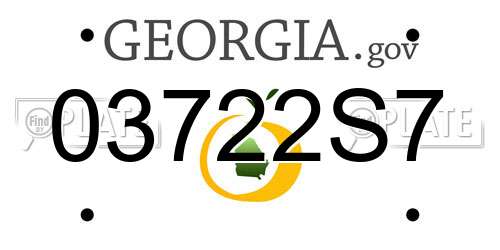 03722S7 Georgia License Plate