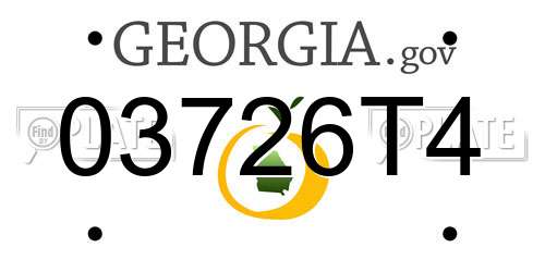 03726T4 Georgia License Plate