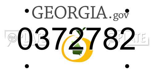0372782 Georgia License Plate