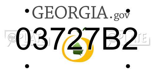 03727B2 Georgia License Plate