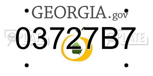 03727B7 Georgia License Plate