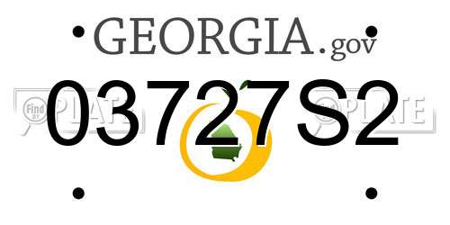 03727S2 Georgia License Plate