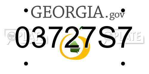 03727S7 Georgia License Plate