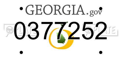 0377252 Georgia License Plate
