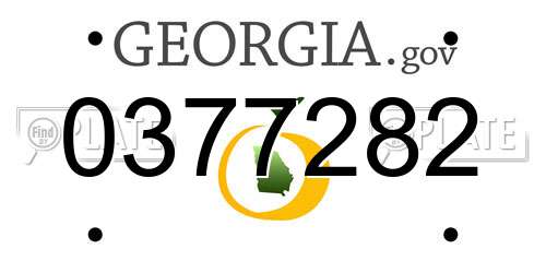0377282 Georgia License Plate