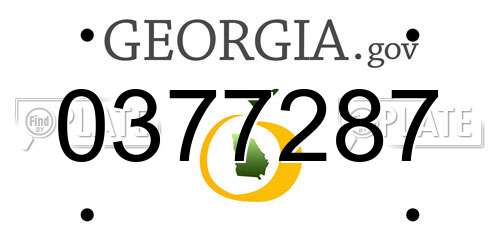 0377287 Georgia License Plate