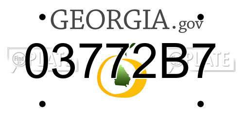 03772B7 Georgia License Plate