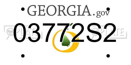 03772S2 Georgia License Plate