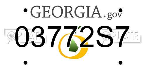03772S7 Georgia License Plate
