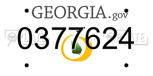0377624 Georgia License Plate