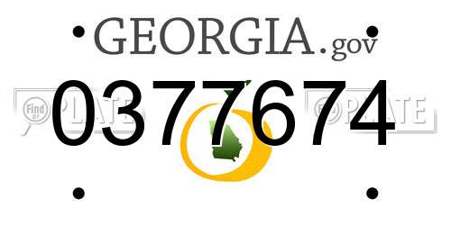 0377674 Georgia License Plate