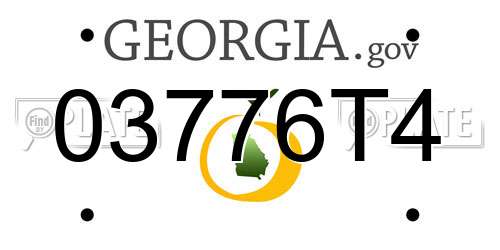 03776T4 Georgia License Plate