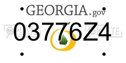 03776Z4 Georgia License Plate