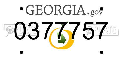 0377757 Georgia License Plate