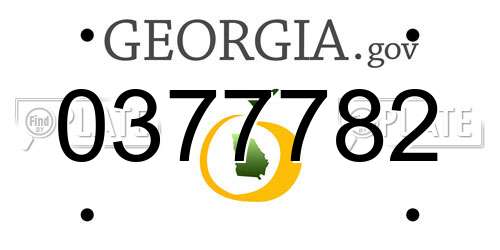 0377782 Georgia License Plate