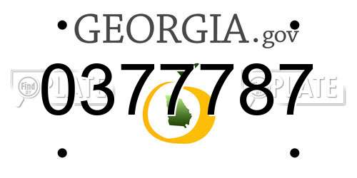 0377787 Georgia License Plate