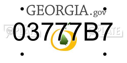 03777B7 Georgia License Plate