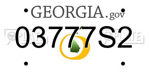 03777S2 Georgia License Plate
