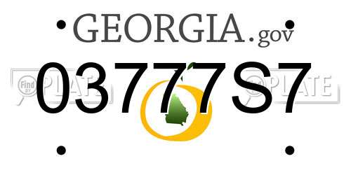 03777S7 Georgia License Plate