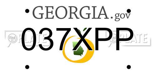 037XPP Georgia License Plate