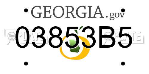 03853B5 Georgia License Plate