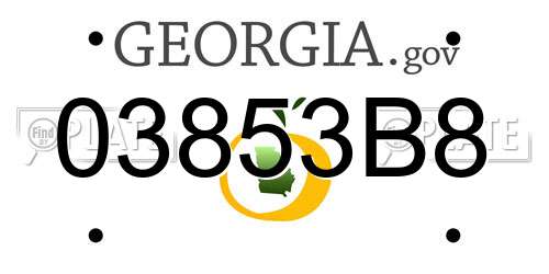 03853B8 Georgia License Plate