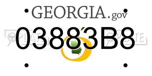 03883B8 Georgia License Plate