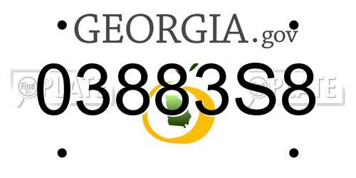 03883S8 Georgia License Plate
