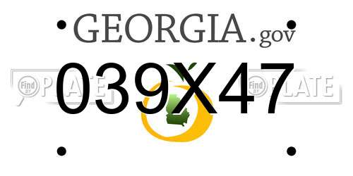 039X47 Georgia License Plate