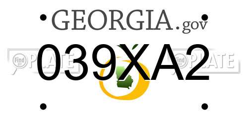039XA2 Georgia License Plate