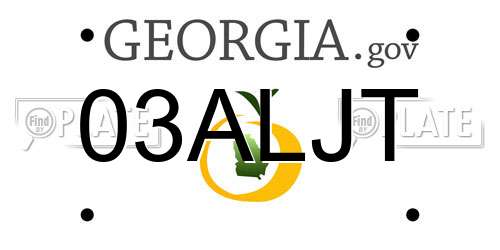 03ALJT Georgia License Plate