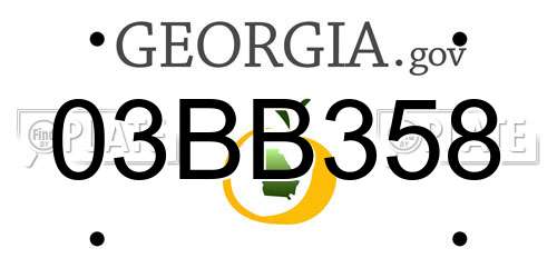 03BB358 Georgia License Plate