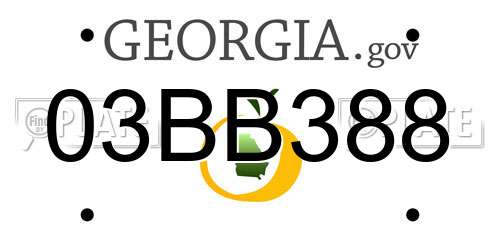 03BB388 Georgia License Plate