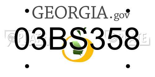 03BS358 Georgia License Plate