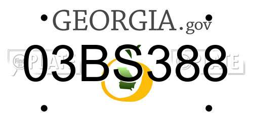 03BS388 Georgia License Plate